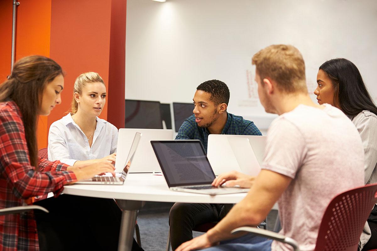 students in a cyber security class